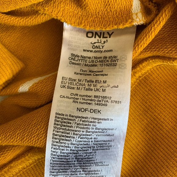 ONLY (Nordstrom) ONLJytte Stripe Sweater Mustard Yellow Size Medium - Picture 6 of 7